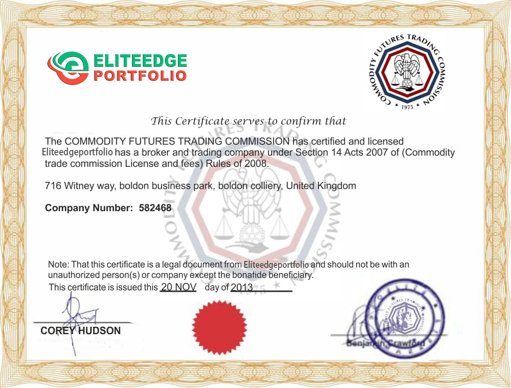 EliteEdgePortfolio Certificate